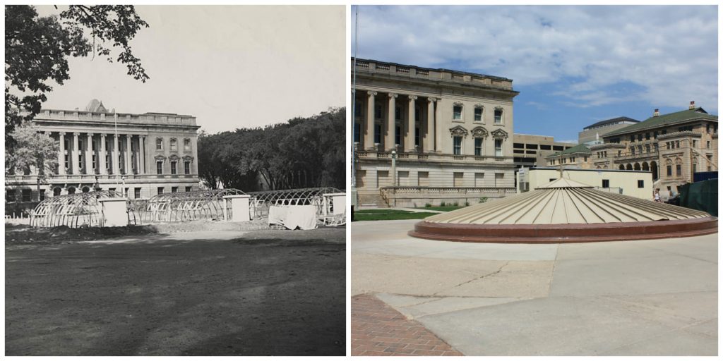 UW-Madison's Library Mall then and now.