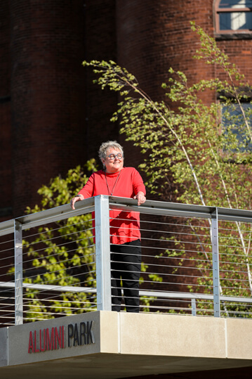 Paula Bonner on Progress Point in Alumni Park
