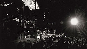 Crowd at concert in 1980s.