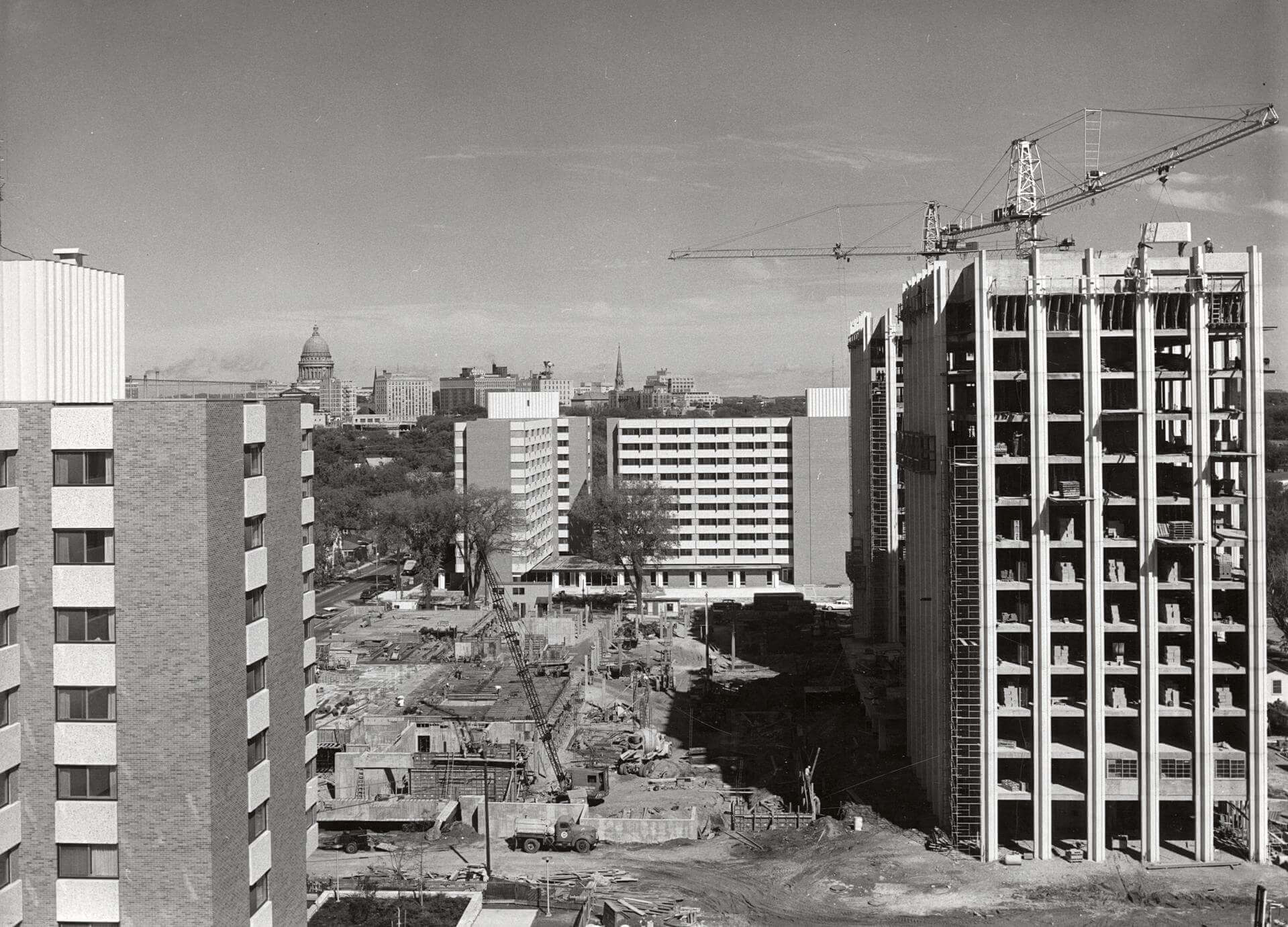 Construction of the original Ogg Hall