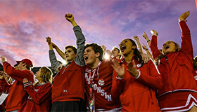 Fans cheering during the 2020 Rose Bowl
