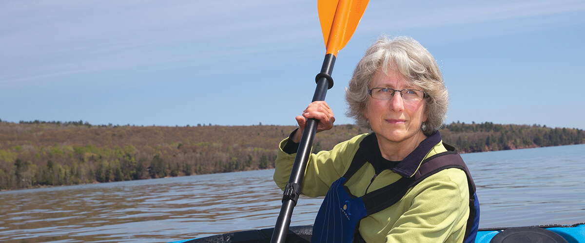 Erica Peterson kayaks