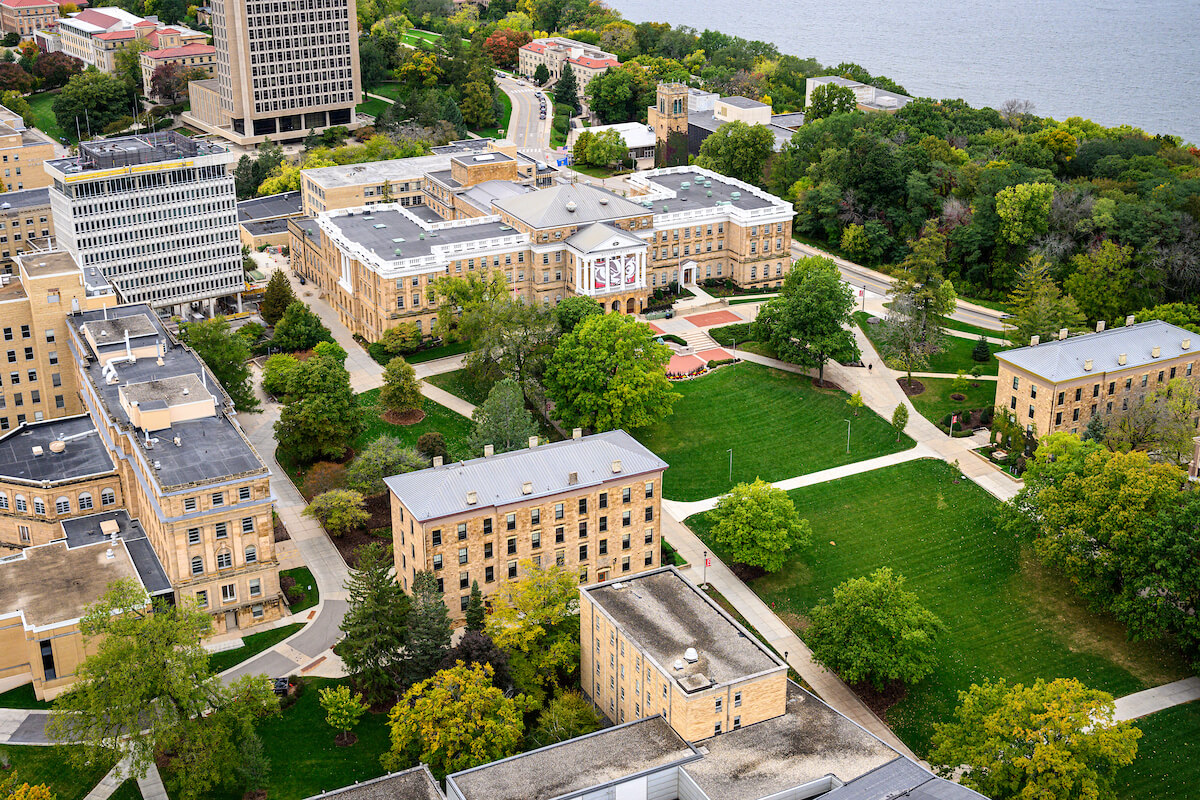 Aerial view of campus.